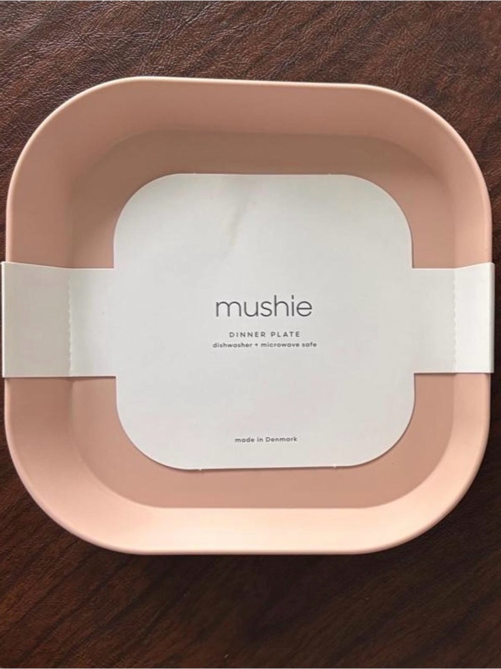 Mushie Pink Dinner Plate - 4 Soft Blush Square Plates